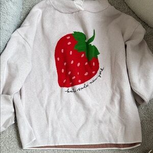 kate spade  Pink Strawberry crop sweatshirt